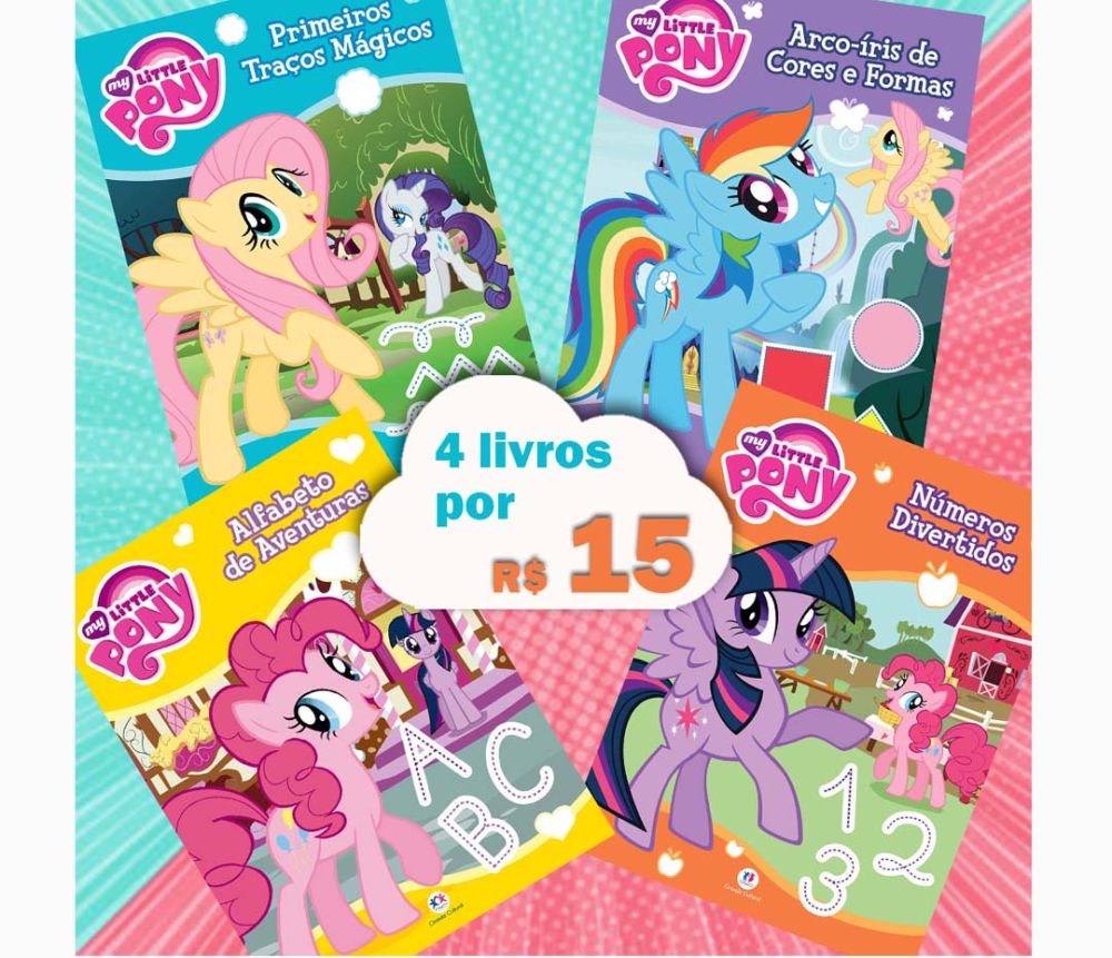 Coleção 4 Livros My Little Pony